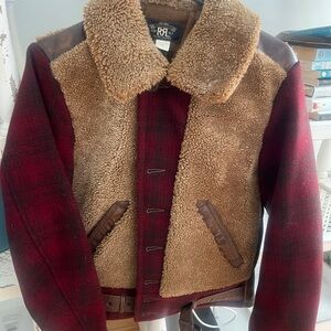 RRL Ralph Lauren Men’s shearling lines Jacket size Small